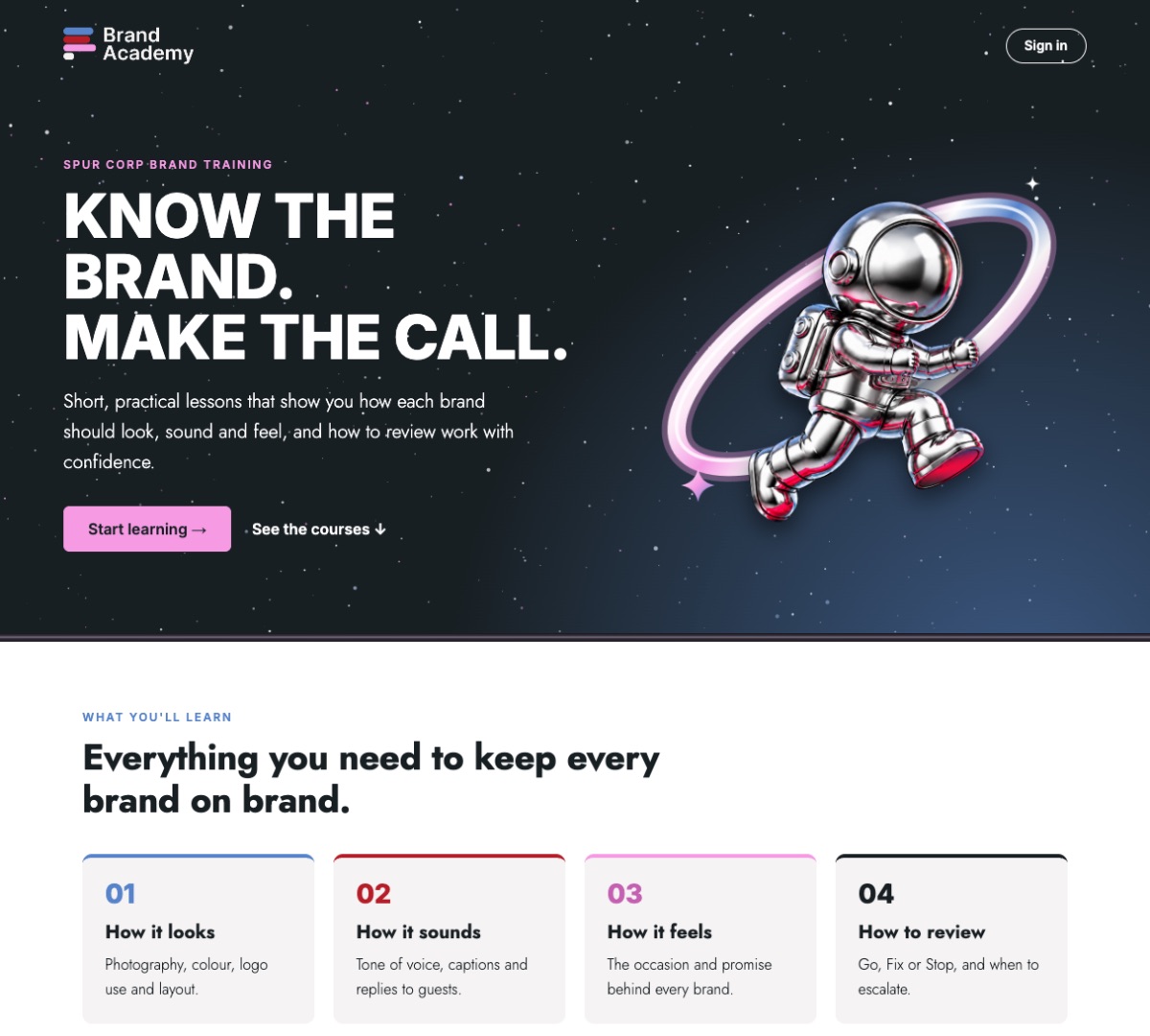 Landing page preview